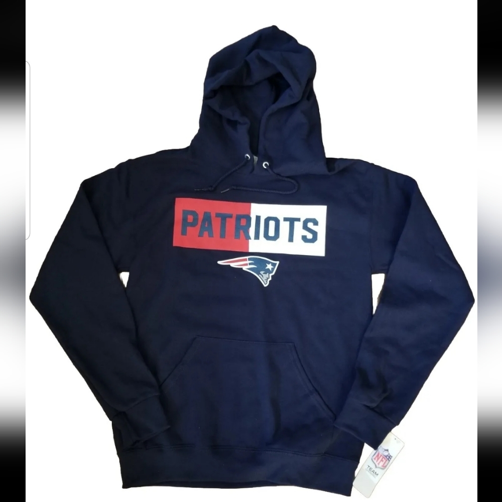 NWT! NFL Team Apparel Official Patriots Fleece Hoodie Adult Small